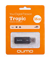 Флэш накопитель 16GB QUMO Tropic Black (USB2.0/черный/с колпачком) 