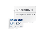 Карта памяти 64Gb Samsung EVO Plus (microSDHC UHS-I U1/20Mb/s write, 130Mb/s read/переходник SD) 