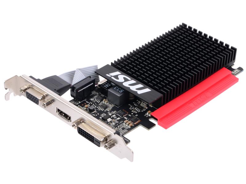 Видеокарта NVIDIA GeForce GT710 MSI GT 710 2GD3H LP (2Gb GDDR3/PCI-Ex16 ...