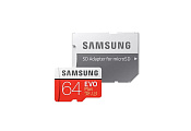Карта памяти 64Gb Samsung EVO Plus (microSDHC UHS-I/20Mb/s write, 100Mb/s read/переходник SD) 