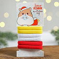 Набор резинок для волос Белый, Жёлтый, Красный  Beauty Fox("Запас резинок на Новый год" 5,8*11,4 см)