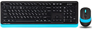 Беспроводной комплект клавиатура+мышь A4TECH Fstyler FG1010 Blue (радиоканал 2,4Ghz/черный+синий)