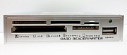 Внутренний card reader 3,5" PowerExpert ICR-RTS5130METS Silver (USB2.0/SD/MMC/TF/CF/MS/XD + USB2.0 port) oem ICR-RTS5130METS