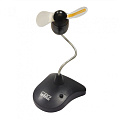 USB вентилятор на гибкой ножке CBR UF 108 (гибкие лопасти/светодиодная надпись/автономное питания от батареек 3xAAA)