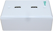 Розетка настенная 2 порта HDMI M(HDMI)-M(HDMI) - AOpen (белый/без фильтров/позолоченные контакты/картонная коробка) 